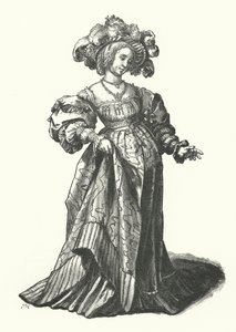 Costume of a woman of Basel (engraving) بواسطة هانز (بعد) هولبين الأصغر