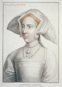 Portrait of The Lady Mary after Queen (1516-58) engraved by Francesco Bartolozzi (1727-1815) 1796 (engraving) بواسطة هانز (بعد) هولبين الأصغر