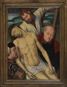 النزول من الصليب ، حوالي 1491-1519 (زيت على لوح) بواسطة هانز (بعد) Memling