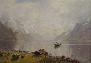 من Sognefjorden (زيت على قماش) بواسطة هانز أندرياس دال