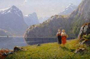 يوم الصيف في Balestrand (زيت على قماش) بواسطة هانز أندرياس دال
