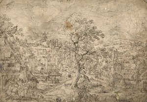 منظر طبيعي مع إبراهيم والملائكة ، 1567 بواسطة هانز بول
