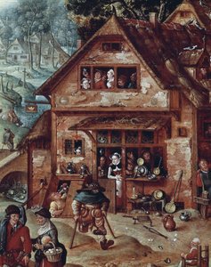 الحانة ، تفاصيل مشهد القرية ، رسم هانز بول (1534-1593) بواسطة هانز بول