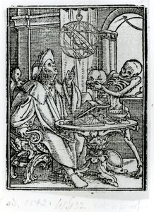 الموت والفلك ، من "رقصة الموت" ، نقشها هانز لوتزلبرغر ، c.1538 بواسطة هانز هولبين الأصغر