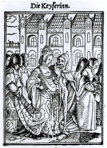 الموت والإمبراطورة ، من "رقصة الموت" ، نقش هانز لوتزلبرغر ، c.1538 بواسطة هانز هولبين الأصغر