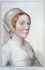 صورة كاترين هوارد (1520-42) منقوشة بواسطة فرانشيسكو بارتولوزي (1727-1815) 1796 بواسطة هانز هولبين الأصغر