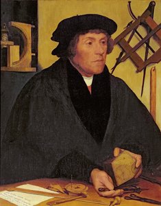 صورة لنيكولاس كراتزر (1487 -1550) زميل كلية كوربوس كريستي والفلكي الملكي لاحقًا للملك هنري الثامن ، نسخة القرن التاسع عشر من 1528 الأصلي في متحف اللوفر