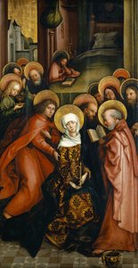 وفاة العذراء ، الجناح الملون من Afra-Altarpiece ، 1490