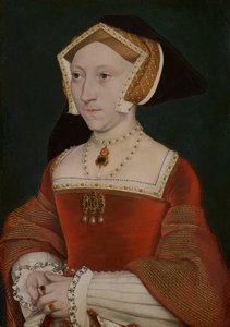 Portrait of Jane Seymour, c.1540 (oil on panel) بواسطة هانز هولبين الأصغر