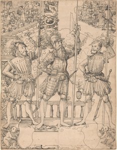 Halberdier واثنين من Pikemen بواسطة هانز جاكوب بليب