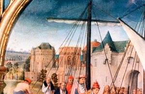 ضريح القديس أورسولا ، المغادرة من بازل ، التفاصيل ، 1489 بواسطة هانز مملينج