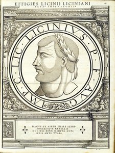 Licinius 1 ، من القائد العام للشرق الروماني والغرب أصدق الصور من العملات القديمة ، نقش رودولف ويسنباخ ، طبعها أندرياس جيسنر ، زيوريخ ، بواسطة هانز رودولف مانويل جيرمان