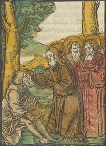 المسيح شفاء المكفوفين ، من Das Plenarium ، 1517. بواسطة هانز شوفيلين الأكبر