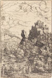 منظر طبيعي مع قلعة ، 1553. بواسطة هانز سيبالد لوتنساك