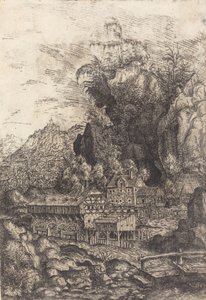 منظر طبيعي مع طاحونة مائية ، 1553.