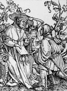 الموت والكاردينال ، من رقصة الموت ، نقش هانز لوتزلبرغر ، c.1538 بواسطة هانز بعد هولبين الأصغر