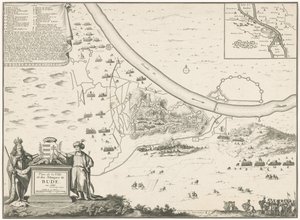 بلاتجروند فان بودا 1686 مخطط المدينة وهجمات بود عام 1686 (العنوان على الجسم) بواسطة هارمانوس فان لون