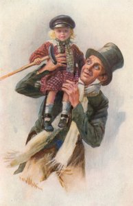 رسم توضيحي لكارول عيد الميلاد من تأليف تشارلز ديكنز (لون ليثو) بواسطة هارولد كبينج