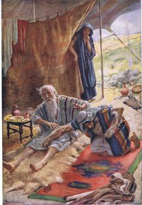 إسحاق يبارك ابنه يعقوب ، توضيح من الصور التي تعلم سلسلة التاج ، 1920 بواسطة هارولد كبينج
