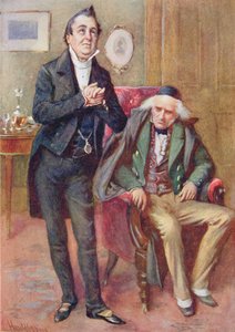 السيد Pecksniff و Old Martin Chuzzlewit ، رسم توضيحي لـ `` رسومات شخصية من ديكنز '' من إعداد BW Matz بواسطة هارولد كبينج