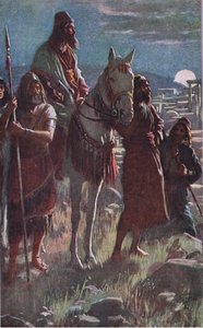 مسح نحميا منتصف الليل ، رسم توضيحي من صور علمت سلسلة التاج ، 1920 بواسطة هارولد كبينج