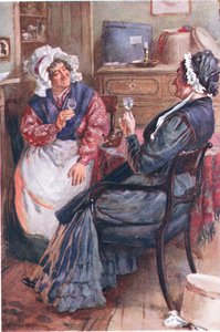 سارة غامب وبيتسي بريج ، رسوم توضيحية لرسومات شخصية من ديكنز جمعتها بي دبليو ماتز ، 1924 بواسطة هارولد كبينج