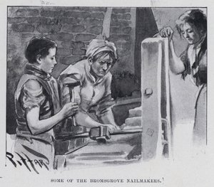 Some of the Bromsgrove Nailmakers (b/w photo) بواسطة هارولد هيوم بيفارد