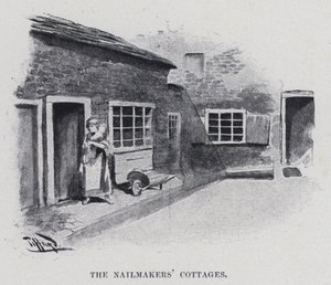 أكواخ The Nailmakers (صورة b / w) بواسطة هارولد هيوم بيفارد
