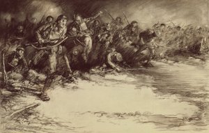 الهجوم المضاد ، حوالي 1918 (قلم رصاص على ورق) بواسطة هارولد جيمس موات