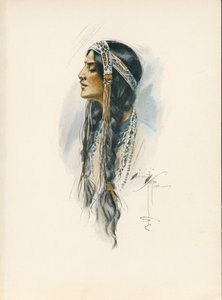 أغنية لونجفيلو لأغنية هياواثا (طباعة حجرية ملونة)