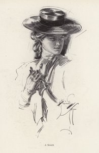 Portrait of a woman in a hat (litho) بواسطة هاريسون فيشر