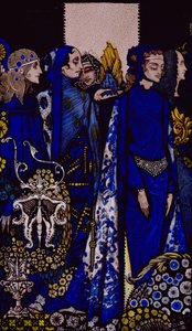 Etain ، Helen ، Maeve and Fand ، Golden Deirdre&39;s Tender Hand Illustration بواسطة Harry Clarke من &39;Queens&39; بواسطة JM Synge pub. 1909
