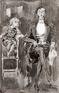 رسم توضيحي لهاري فورنيس لرواية تشارلز ديكنز Dombey and Son ، من إصدار الشهادات ، نُشر عام 1910. بواسطة هاري فورنيس