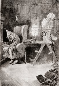 رسم توضيحي لترنيمة عيد الميلاد من كتب عيد الميلاد من تأليف تشارلز ديكنز