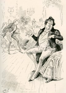The Turveydrops ، كبار وصغار. رسم توضيحي لهاري فورنيس لرواية تشارلز ديكنز Bleak House ، من The Testimonial Edition ، التي نُشرت عام 1910. بواسطة هاري فورنيس