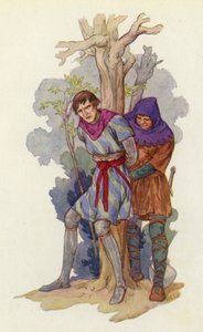 "صرخ روبن قائلاً: "انزعوا هذا القدر الحديدي عن رأسه واربطوه إلى شجرة" (لون ليثو) بواسطة هاري جورج ثيكر