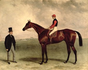 Gladiateur مع هاري جريمشو ومالكه ، الكونت فريدريك دي لاغرانج ، 1865
