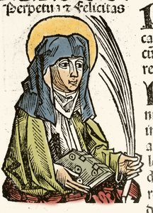 تمثيل القديس بربتوس ، الاستشهاد في قرطاج. xylography of Hartmann Schedel “” Chronicles of Nuremberg ”1493. بواسطة هارتمان شيدل