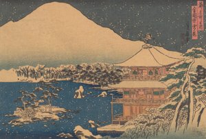 Kinkakuji شوهد في تساقط الثلوج ، منتصف القرن التاسع عشر.