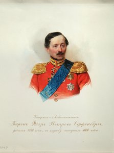 صورة الجنرال بارون فيودور بتروفيتش فون أوفينبيرج 1789-1857 من ألبوم حراس الخيول الإمبراطورية ، 1846-1849
