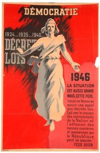 ملصق فرنسي مؤيد للديمقراطية ، 1946 بواسطة هافاس