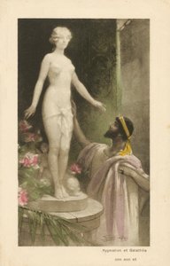 بيغماليون وغالاتيا (طباعة حجرية ملونة) بواسطة هاينريش هانز شليمارسكي