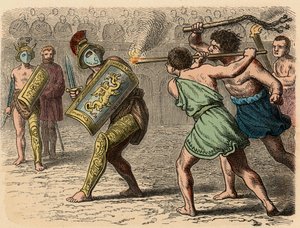 روما القديمة: مصارع جبان يشارك في القتال ، 1866 بواسطة هاينريش لوتيمان
