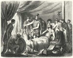 The death of Epaminondas, 362 BC (engraving) بواسطة هاينريش لوتيمان