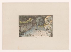 منظر لشلال في Orbe à Orbe (العنوان على الكائن) مشاهد من سويسرا (عنوان المسلسل) Collection de quelques vues dessinées en Suisse d