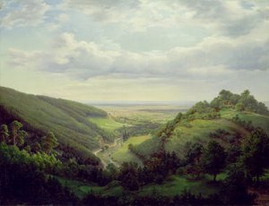 منظر من قلعة Heilenberg في Jugenheim على نهر الراين ، 1846