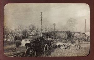 الحرب العالمية الأولى: شهدت أوكرانيا في أعوام 1914-1916 أثناء غزو الجيش الألماني. عسكري في موقع تفجير (صورة ب / ث)