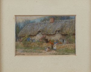 Grey Thatched Cottage (watercolor on paper) بواسطة هيلين ألينجهام