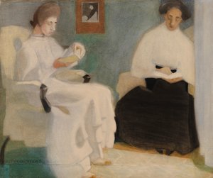 بنات القراءة ، 1907. بواسطة هيلين شجيرفبيك