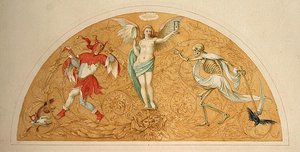 تصميم لديكور داخلي (جرافيت وقلم وألوان مائية على ورق) بواسطة Helwig Reinhard Hochapfel